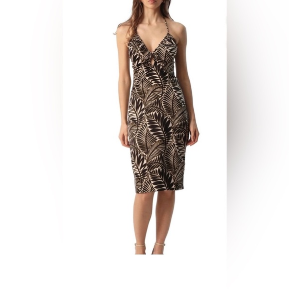 Christian Lacroix Botanical Print Keyhole Satin Mini Cocktail Dress Sz XS NWT - Picture 2 of 16